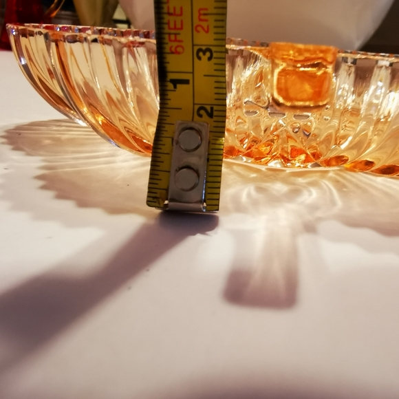 Vintage Pink Four Leaf Clover Cut Glass Trinket Dish - Picture 9 of 12